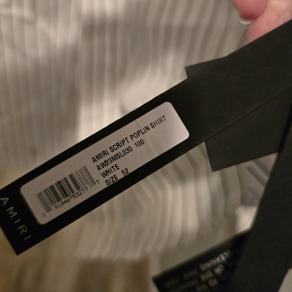NWT AMIRI White and Black Striped Button Down Shirt - Picture 4 of 4
